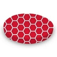 thumbnail image 1 of SheetWorld Fitted 100% Cotton Percale Oval Crib Sheet, Fits Stokke Sleepi 26 x 47, Red Honeycomb, 1 of 4