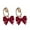 D, variant on SUSHANG Bow Earrings Autumn and Winter Red Velvet Bowknot Earrings Bell Earrings Vintage Hair Earrings Earclips Gift