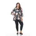 thumbnail image 2 of White Mark Women's Plus Size Floral Blanche Tunic Top, 2 of 4