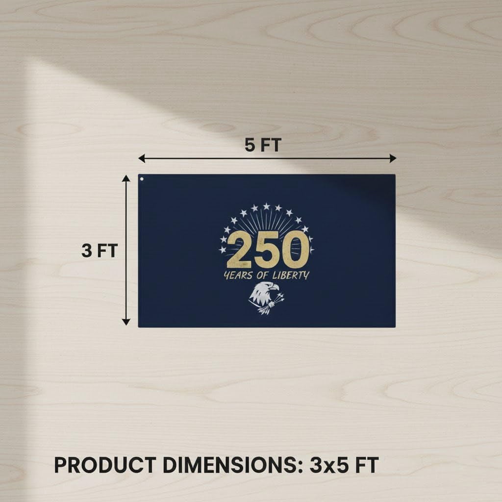 America 250th Anniversary Flag 3x5 Feet, Patriotic USA 250 Anniversary Banner with Two Grommets, Indoor Outdoor United States Celebration Flag