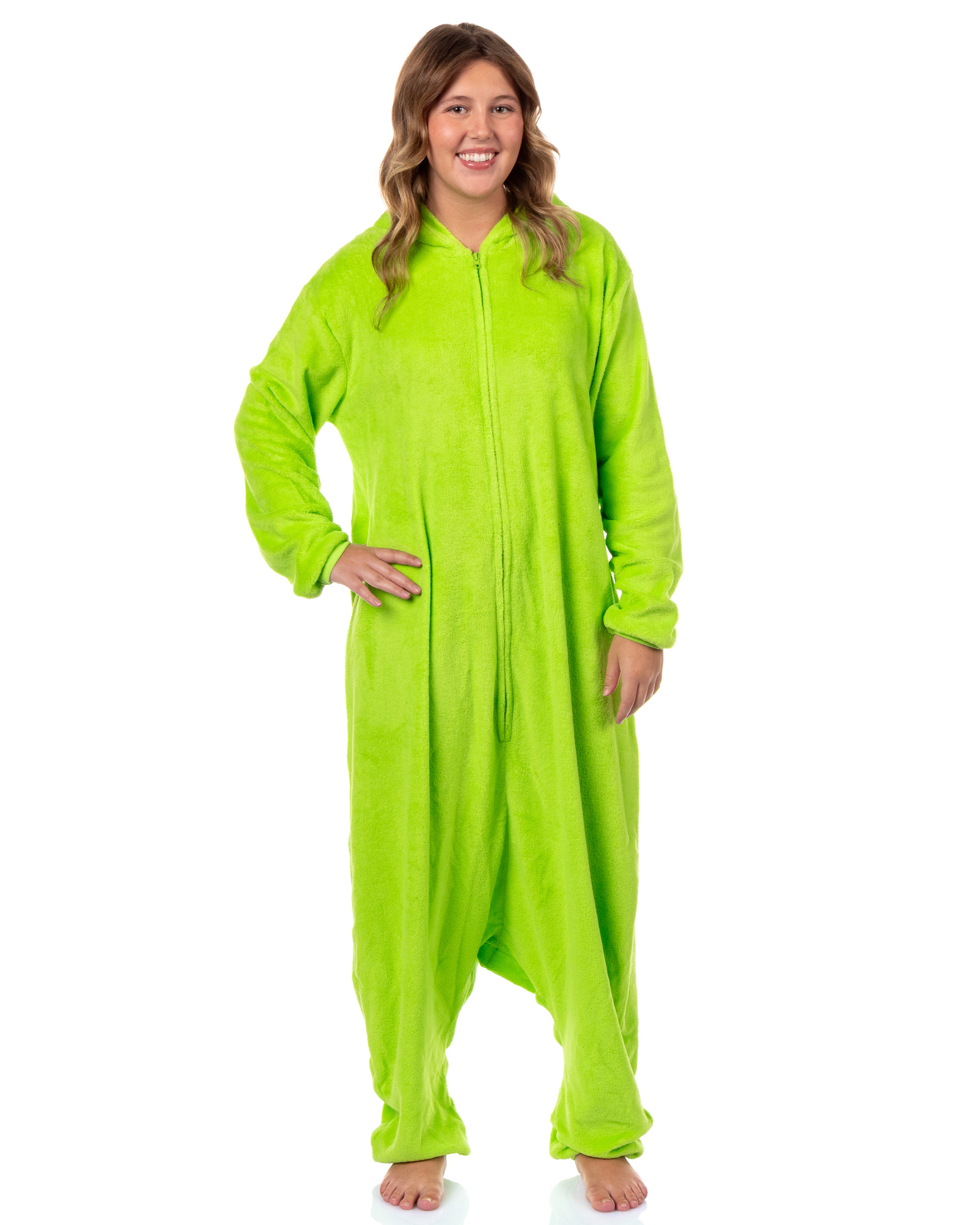 Disney Monsters Inc. Kigurumi Adult Mike Wazowski Costume Union Suit Fleece Onesie Pajama