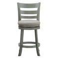 thumbnail image 3 of Weston Home Shapel Ladder Back 24"H Swivel Counter Height Stool, Antique Grey Finish, Grey Linen, 3 of 6