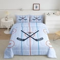 thumbnail image 3 of Ice Hockey Comforter Set Twin Size,Hockey Stadium Rink Bedding Set,Adults Bedroom Decor,Winter Event Ball Games Lovers Down Comforter,Modern Stylish Duvet Insert, 3 of 8