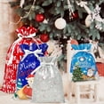 thumbnail image 4 of Wrapables Aluminum Foil Christmas Holiday Drawstring Gift Bags for Party Favors, Goodie Bag, Treats, Gift Wrap, Parties, (Set of 6) Blue & Silver, 4 of 7