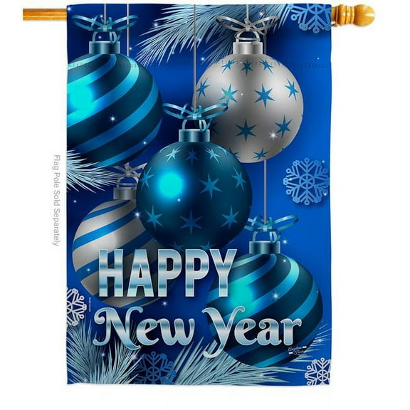 Angeleno Heritage 28 x 40 in. New Year Ornaments House Flag with Winter Double-Sided Decorative Vertical Flags Decoration Banner Garden Yard Gift