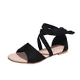thumbnail image 2 of Chanclas de verano para mujer, sandalias de vendaje de color, zapatos de playa planos informales para mujer Wmkox8yii nm10778, 2 of 7