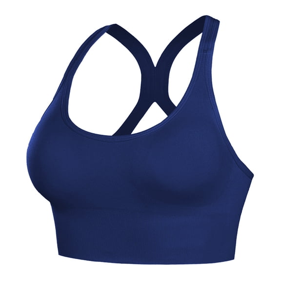 Toystoory Sujetador de Yoga para mujer, deportes, sujetador con relleno con aumento, camisetas sin mangas, chaleco, entrenamiento, Fitness, Uniforme atlético Azul marino METRO