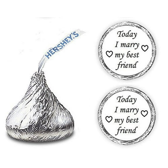 324 Today I Marry My Best Friend Kisses Wedding Stickers, Chocolate Drops Labels Stickers For Weddings, Bridal Shower Engagement Party Decorations, Favors Decor For Kisses