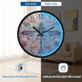 thumbnail image 5 of Voice Activated Clock with Glow Light 12 Inch Large Silent Wall Clock Battery Operated for Home Decor Watercolor Ornate Dragonfly, 5 of 8