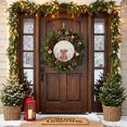 thumbnail image 4 of Welcome Sign for Front Door, Christmas Round Metal Wall Art Wreaths, Farmhouse Vintage Red Boots Berry Leaves Outdoor Indoor Wall Hanging Sign for Porch Decor Housewarming Gifts 5.9 Inch, 4 of 8