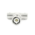 thumbnail image 2 of Conector divisor Tee BNC macho a doble BNC hembra de 5 piezas tono plateado, 2 of 3