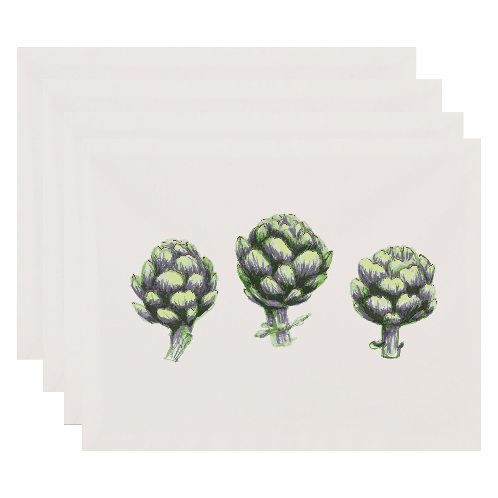 Simply Daisy, 18 x 14 inch, Artichoke Placemat (set of 4), Green