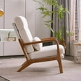 High Back Living Room Chair, Modern Accent Chair with Lumbar Pillow