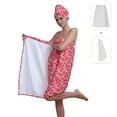 thumbnail image 2 of Colevkie 2 Pcs Women's Bath SKirt &Shower Cap Set,Quick Drying Absorbent Portable,for Bathroom Spa Travel Sauna,Prined Leaf Pattern, 2 of 7