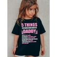 thumbnail image 1 of MILKYSHIP 5 THINGS YOU SHOULD KNOW ABOUT MY DADDY Print, Girls' Casual Comfy Crew Neck Short Sleeve T-shirt For Spring And Summer, Girls' Clothes For Outdoor Activities, 1 of 7
