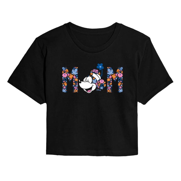Disney - Mom Minnie Florals - Women's Cropped Graphic T-Shirt