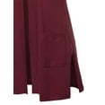 thumbnail image 5 of A2Y Women's Open Front Long Sleeveless Draped Side Pockets Vest Knit Sweater Burgundy M, 5 of 6
