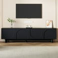 thumbnail image 6 of TV Stand With Arch Cabinets For TVs Up To 78'' Practical Media Console With Adjustable Shelves Wood Legs, 6 of 9