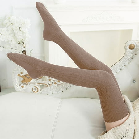 

DENGDENG Womens Winter Warm Thigh High Socks Leg Warmers Warm Socks for Women Winter Over the Knee Long Boot Sock