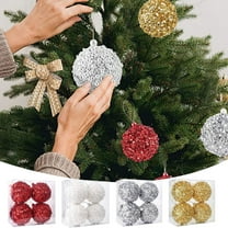 ABPWLY Home 3.14 Inch White Red Gold Silver Plastic Christmas Ball Ornaments Set of 4 Hanging Tree Decor Room Decor