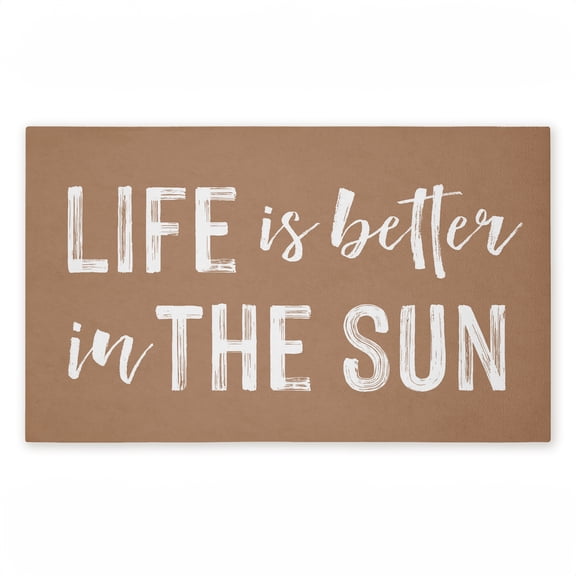 Better In The Sun Printed Outdoor Door Mat, design by Lettered and Lined, 18"x30"