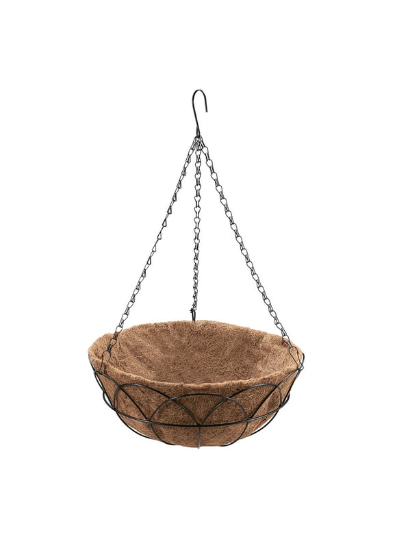 Mainstays 14-inch Metal Hanging Plant Basket with Coco-Fiber Liner
