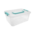 thumbnail image 1 of Caja Organización Industrias boris Modelo Grand Color Transparente 11 lts con Tapa con Broches y Asa Color Aqua, 1 of 4