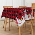 thumbnail image 4 of Duangreer Christmas Rectangle Tablecloth, White Snowman Red Checkered Print Waterproof Wrinkle Resistant Table Cover with for Party Picnic Decor, 60 x 84 Inch, 4 of 6