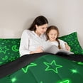 thumbnail image 4 of Homewish Neon Green 7-Piece Twin Bedding Sets,Kawaii Stars Moon Bedding Comforter Set,Cute Cartoon Pattern Sheet Sets For Girl Boy,Ultra Soft Home Decor Reversible, 4 of 8