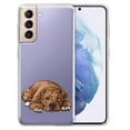 thumbnail image 1 of WIRESTER Transparent Soft Gel TPU Clear Case Slim Protective Cover for Samsung Galaxy S22 6.1" 2022, American Pit Bull Terrier Dog Lying Down Looking Up, 1 of 1