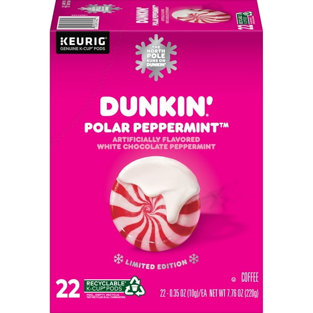 Dunkin' Polar Peppermint Coffee, Holiday Limited Edition, Keurig KCup