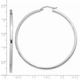 thumbnail image 4 of 14k White Gold 2mm Square Tube Hoop Earrings Round, 4 of 8