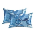 thumbnail image 2 of Bubbles Blue Pillowcases Soft Satin Pillow Covers Decorative Rectangle Envelope Closure for Women Men, 2 of 8