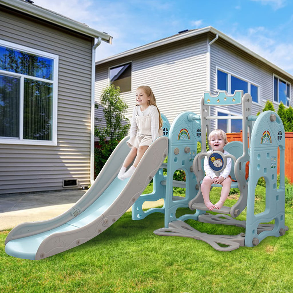 3 in 1 Climber Sliding Playset w/Basketball Hoop Details about   Toddler Climber And Swing Set 