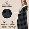 thumbnail image 2 of LazyOne Soft Polyester Sherpa Throw Blanket, Plaid and Animal Designs, One Size, Warm, Cozy (Grey Buffalo Plaid), 2 of 6