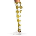 thumbnail image 3 of White And Gold Harlquin Pattern Print Leggings Sexy Yoga Leggings For Women., 3 of 5