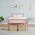 thumbnail image 1 of EDTara Heart Design Metal Bed Frame, Iron-Art Headboard With Sturdy Slats and Space for Underbed Storage, 1 of 7