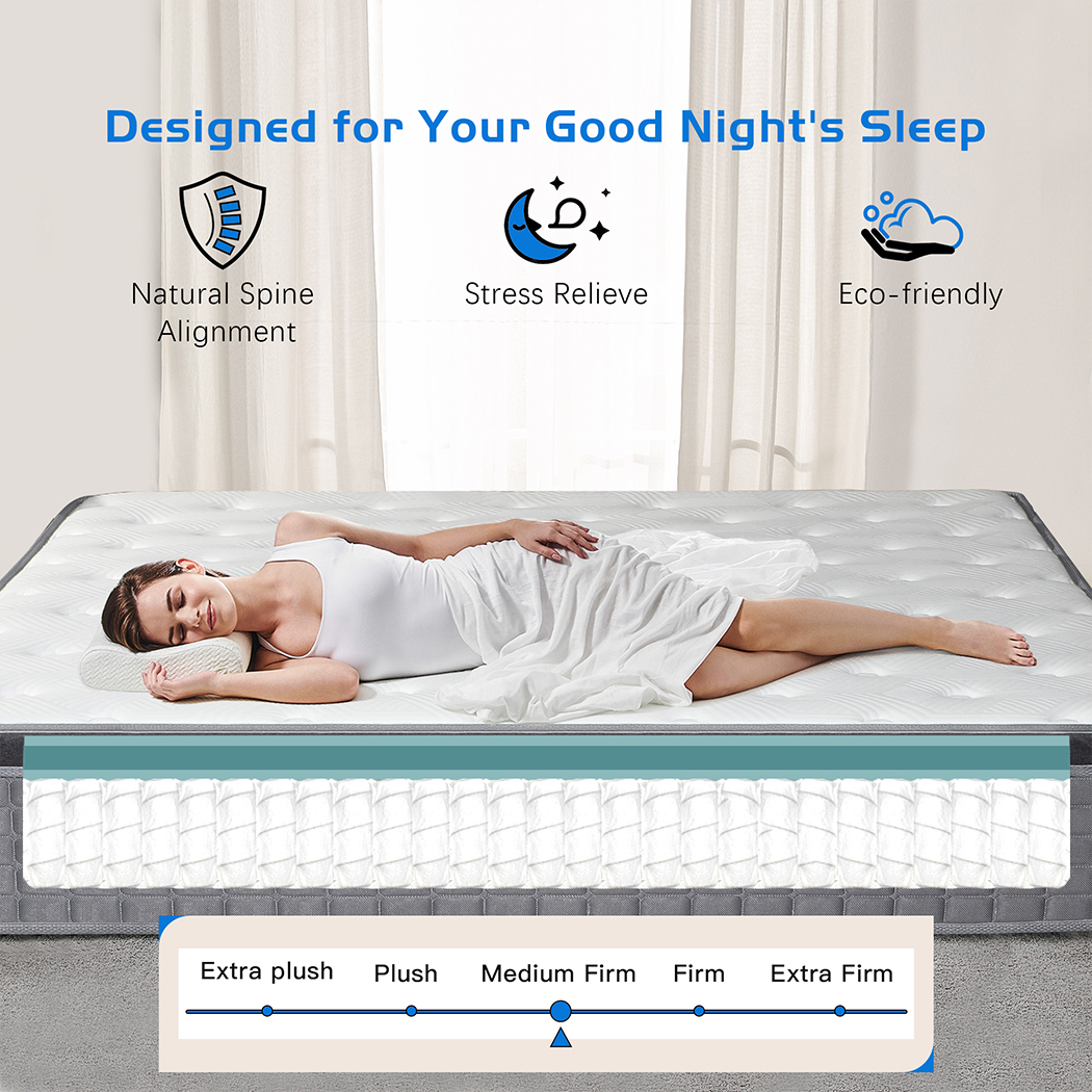 MICOOLS 14" Gel Memory Foam Spring Hybrid Mattress in a Box,Full Mattress