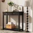 thumbnail image 6 of Rocyis Console Table with 2 Drawers, 40" Modern Narrow Hallway Table, Black Entryway Table with Storage Shelf for Living Room, Bedroom, Foyer and Corridor, Black, 6 of 7