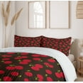 thumbnail image 6 of Ambesonne Cherry Duvet Cover Set, Repeating Summer Fruit, 2-Calking, Dark Brown Dark Pink, 6 of 7
