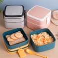 thumbnail image 2 of Wamans Bento Lunch Box for Adults Double-Layer Portable Lunch Box with Lid Lunch Box Heatable Lunch Box Student Lunch Box Clearance Items, 2 of 7