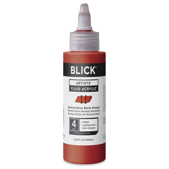 Blick Artists’ Fluid Acrylic - Quinacridone Burnt Orange, 100 ml
