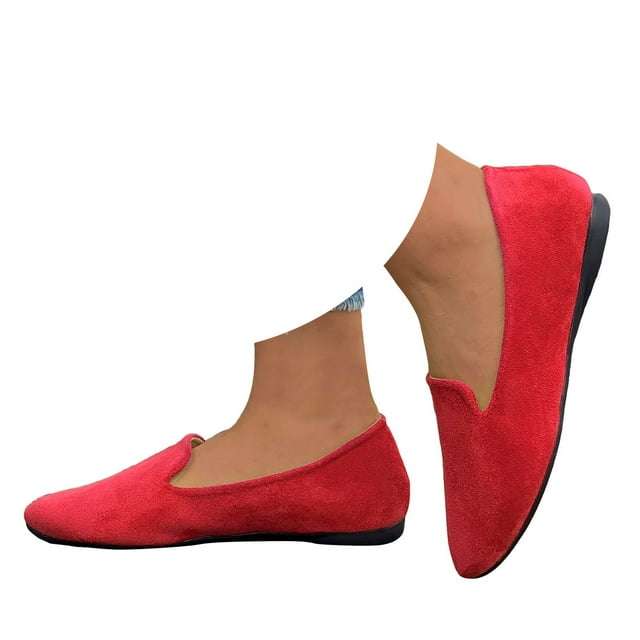Dakaela Ballerines pour Femmes Confortables en Suède à Bout Pointu à Enfiler Chaussures de Ballet Décontractées pour Femmes