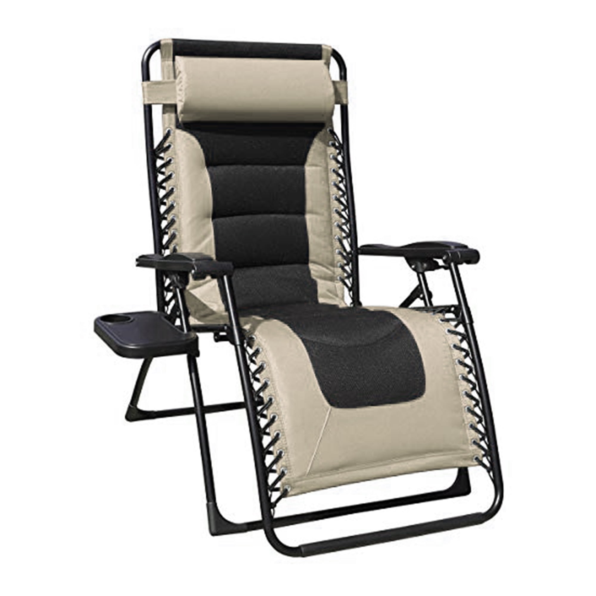 2 Pack Timber Ridge Zero Gravity Oversized Comfy Stripe Folding Recliner Chair 