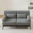 thumbnail image 6 of 59" Loveseat Sofa with USB Ports,Modern Sofa Couch 2-Seater Sofa with 2 Pillows,Cylindrical Armrests for Living Room Bedroom Apartment,Grey, 6 of 7