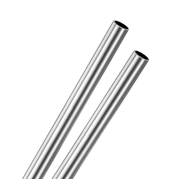 Tubo de acero inoxidable Uxcell de 2 piezas de 250 mm, 10 mm ID 12 mm OD, tubería de acero inoxidable sin costura para construcción/mecanizado/manualidades