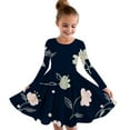 thumbnail image 1 of Odeerbi Niñas Vestido de Patinadora Floral Acampanado Vestidos de Princesa 4-14 Años Niñas Vestido de Patinadora Cuello Redondo Vestido de Manga Larga, 1 of 4