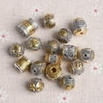 thumbnail image 3 of U8MO 5pcs Round Cylinder Nepalese Buddhist Tibetan Silver/Gold Loose Metal Beads-Round 5#, 3 of 9