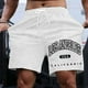 thumbnail image 2 of Pantalones cortos casuales con estampado de letras estilo urbano para hombre, ligeramente elásticos, de poliéster, 2 of 4