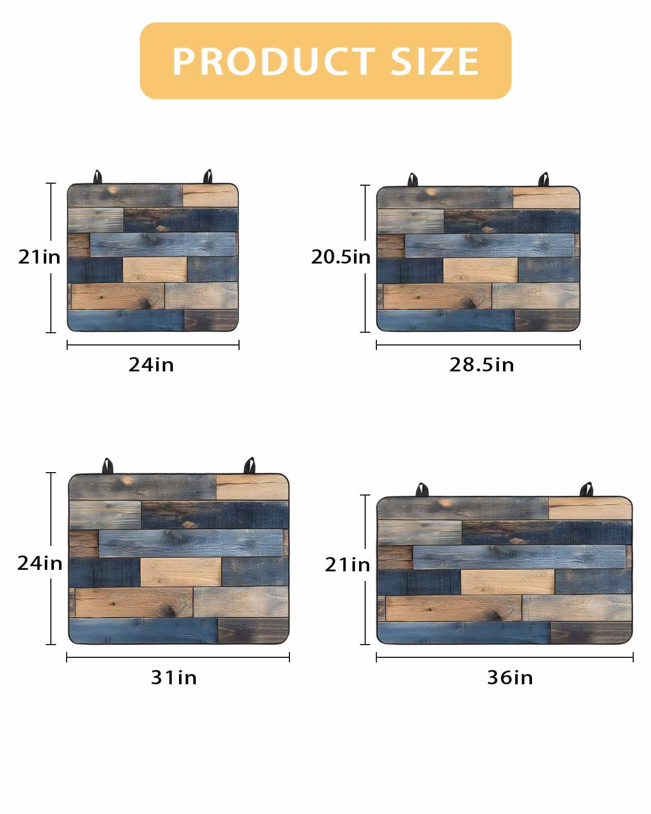 nqOlkjepod Large Induction Cooktop Protector Mat 24"x21", Navy Blue Brown Wood Stove Top Covers for Electric Stove, Farmhouse Vintage Wooden Decorative Stove Burner Cover Mats, Glass Top Stove Cover